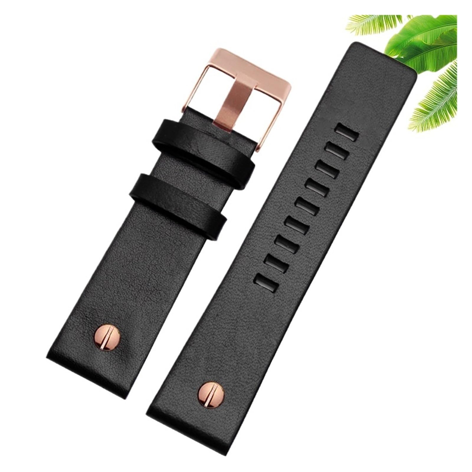 Bracelet de montre cuir véritable large compatible Diesel DZ7311 - 5