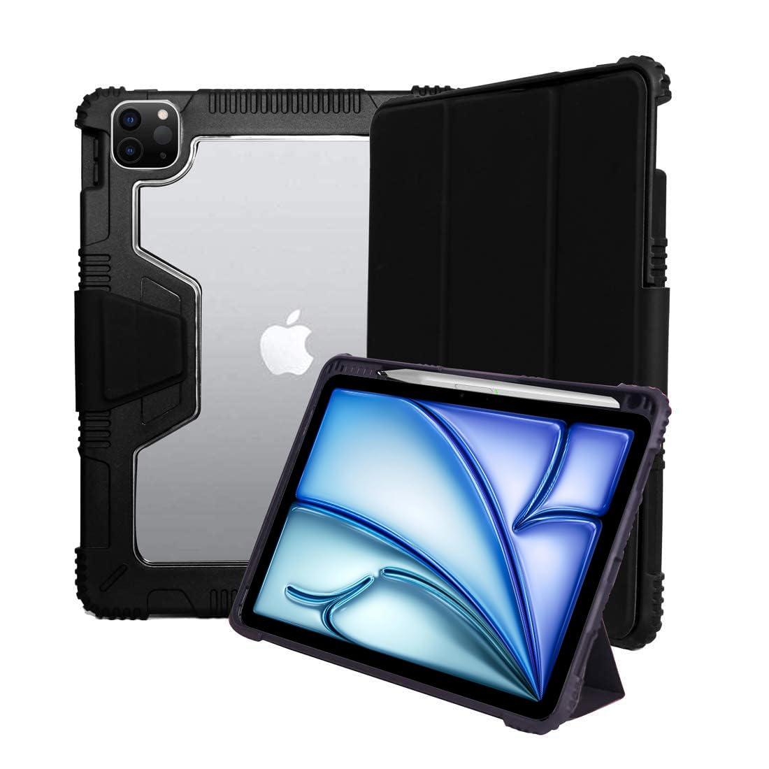 ProElite for iPad Air 11 Inch Case M2 2024, iPad Air 5th/4th Generation Case 10.9 Inch, Rugged Shockproof Armor Smart Cover for Apple iPad Air 11 inch/Air 5th/4th Gen 10.9" with Pencil Holder, Black (B08N4G32B8) Amazon Price History, Amazon Price Tracker
