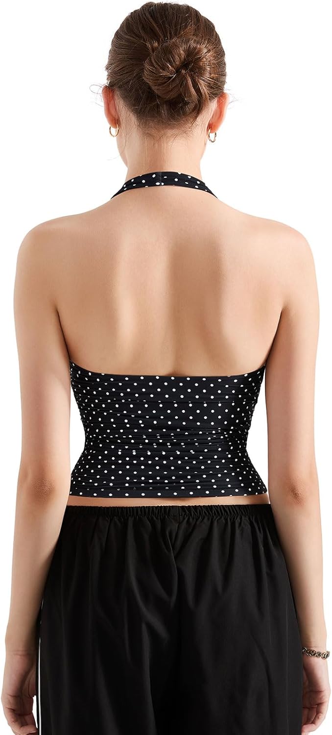 SUUKSESS Women Halter Tank Tops Double Lined Backless Y2K Trendy Going Out Tops - Image 4