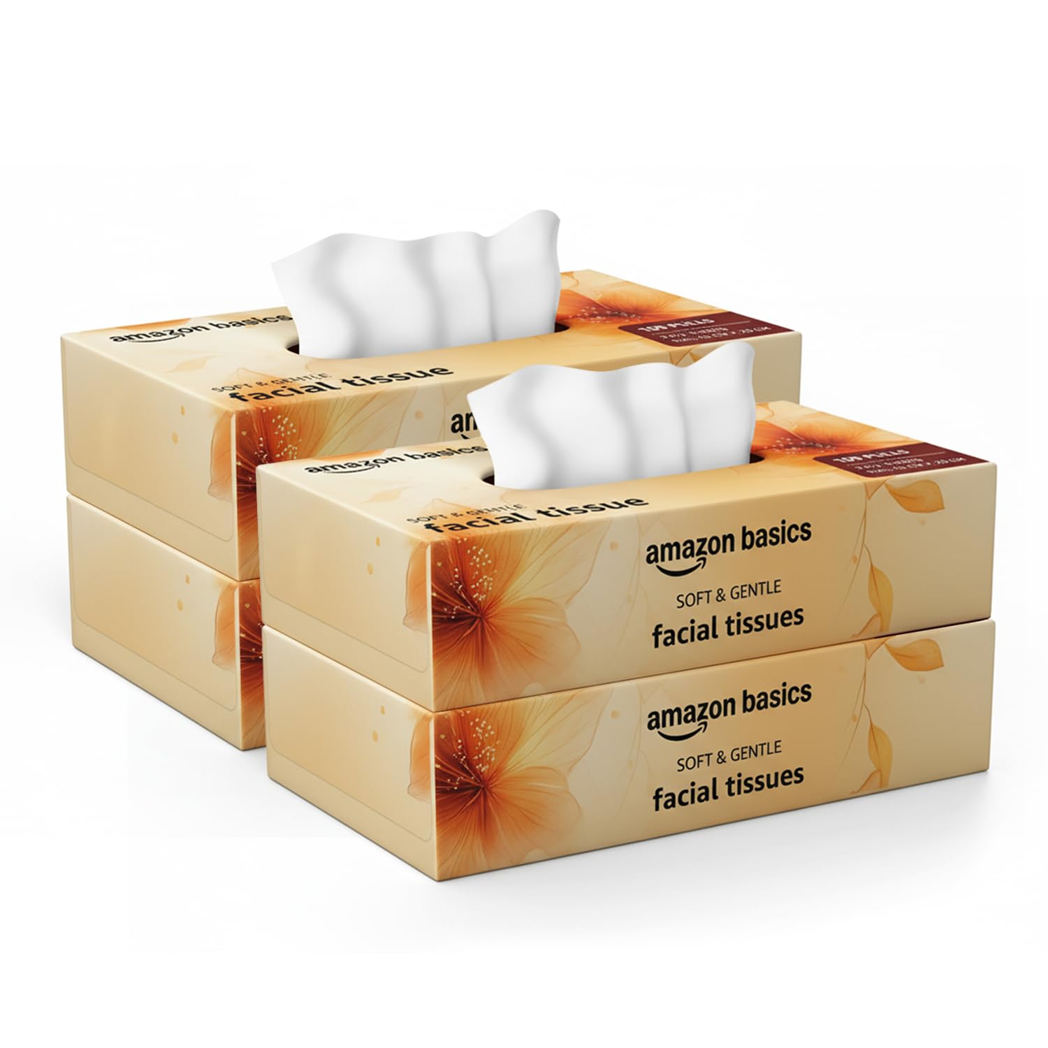 Amazon brand- Amazon Basics 2-Ply Facial Tissue paper 400 pulls | 100 pulls x Pack of 4| Soft, Absorbent, Gentle| Chemical-Free-image-9