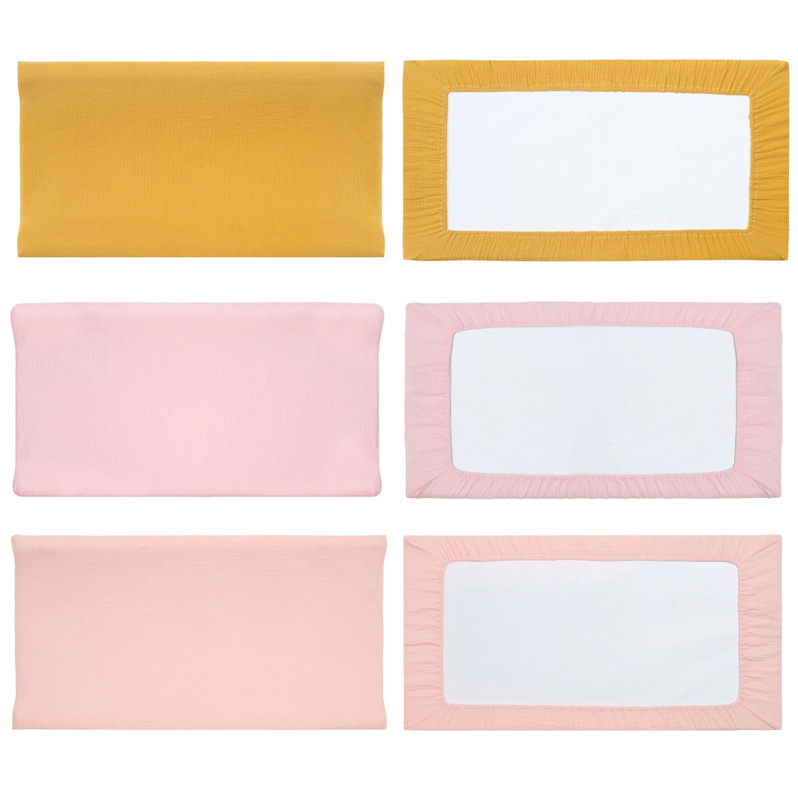 Solid Color Diaper Changing Pad Newborn Breathable Muslin Changing Pad Removable