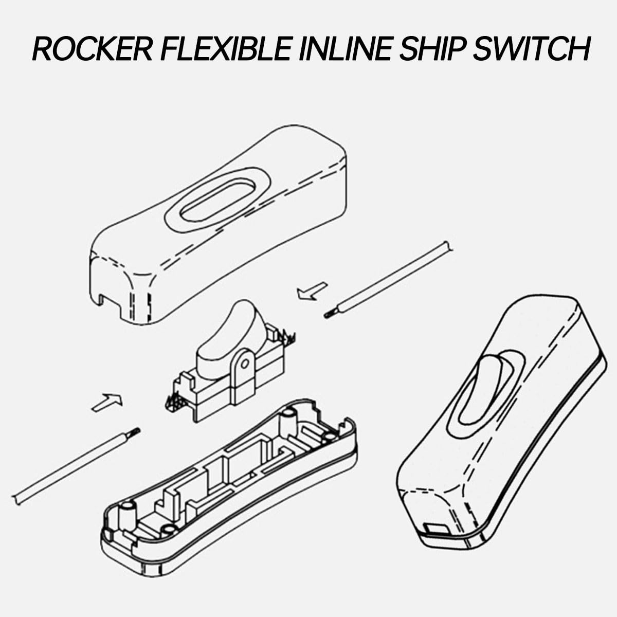 Acmerota Inline Cord Switch 2A/250V Lamp Switch Cord Connection Cable Cord Switch for Lamps Table Lamps Floor Lamps Online Midway Switch 5Pcs(Transparent) - Image 3