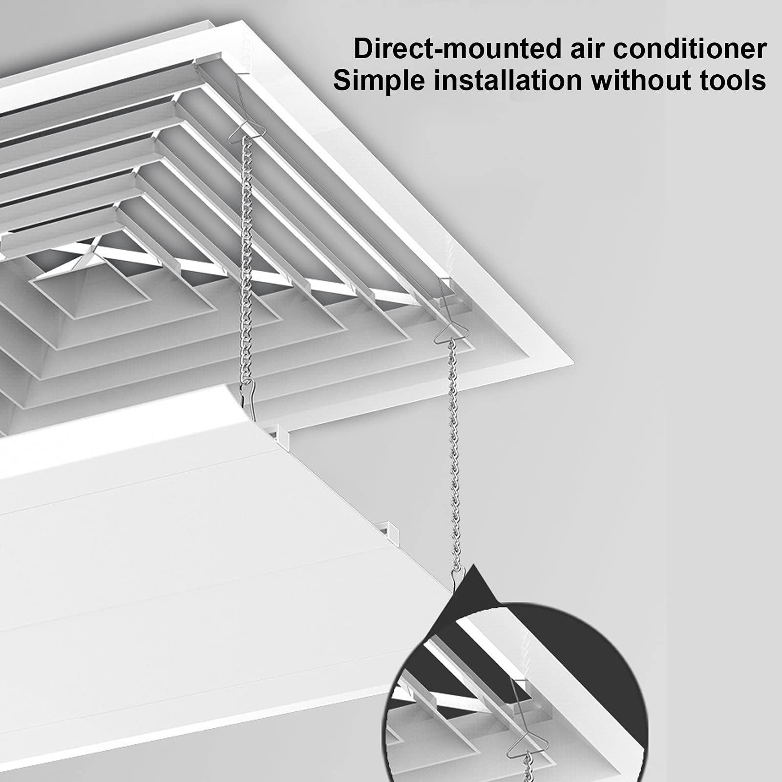 Centralny klimatyzator Osłona przeciwwiatrowa Deflektor zimnego wiatru Przegroda Łatwa instalacja Konstrukcja z haczykiem Bezpieczny materiał ABS 45x45 cm do salonu Sypialnia Biuro