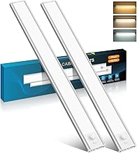 40cm Under Cabinet Kitchen Lights with Motion Sensor,2 Pack 78LEDs Type-C 2500mAh Rechargeable, 3 Color Temps 10%-100% Dimmable Cupboard Cabinet Light for Kitchen, Bedroom, Hallway