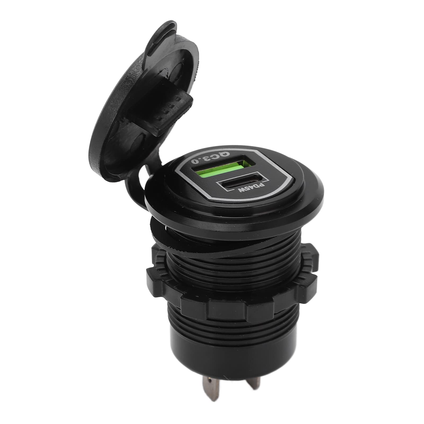 Caricabatterie per auto USB Caricatore di ricarica rapido con uscita a doppia porta per auto 12‑24V
