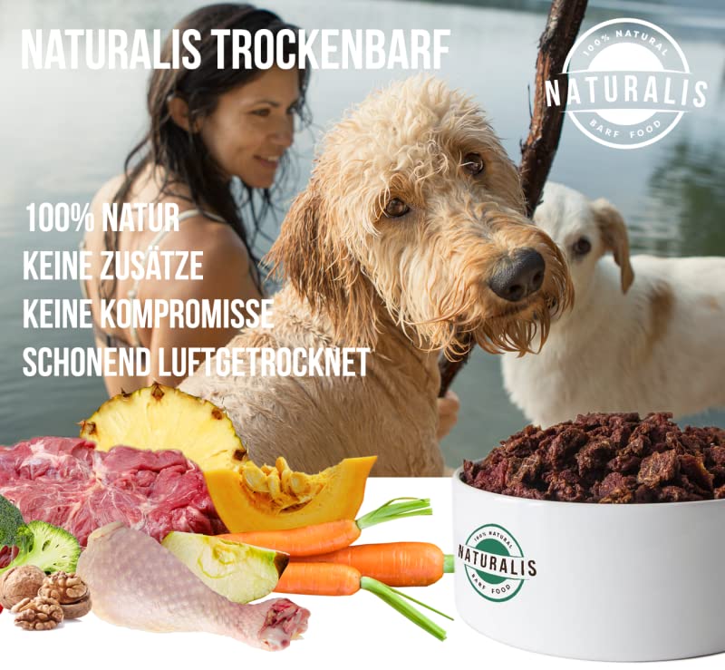 Naturalis Barf-Snack 500g getrocknete Rinderlunge Hunde-Kauartikel Leckerli Trainingshappen