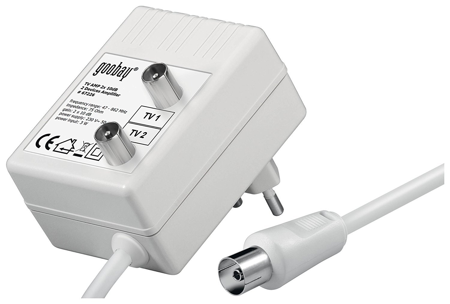 Goobay 67226 Zweigeräte Breitband-Antennenverstärker