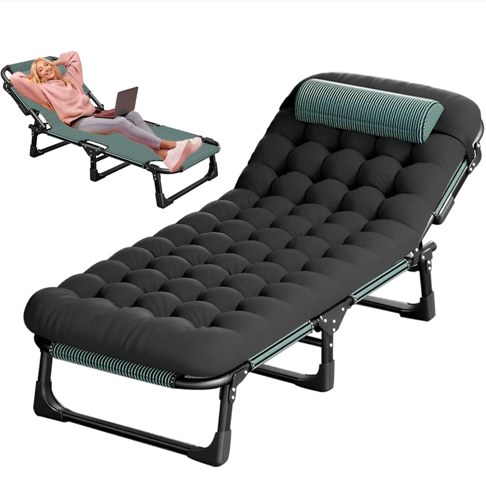 Chaise longue camping portable 5 niveaux pour plage et jardin