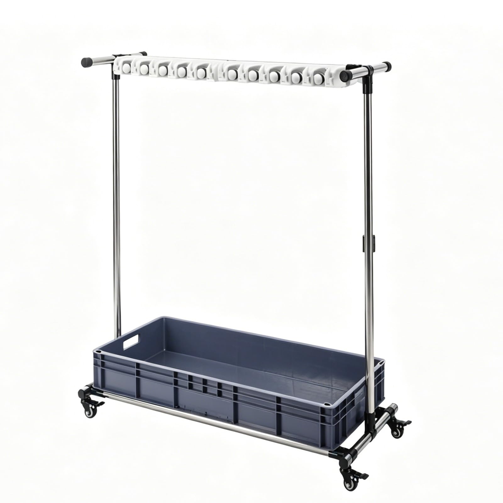 Móvil Soporte Escobas Mop Broom Holder,Colgador Para Fregonas Y Carro De Limpieza,Fregona Estante De Drenaje,carro De Limpieza Profesional,para Restaurante,Cocina,Garaje(68x39x110cm(27x15x43in))