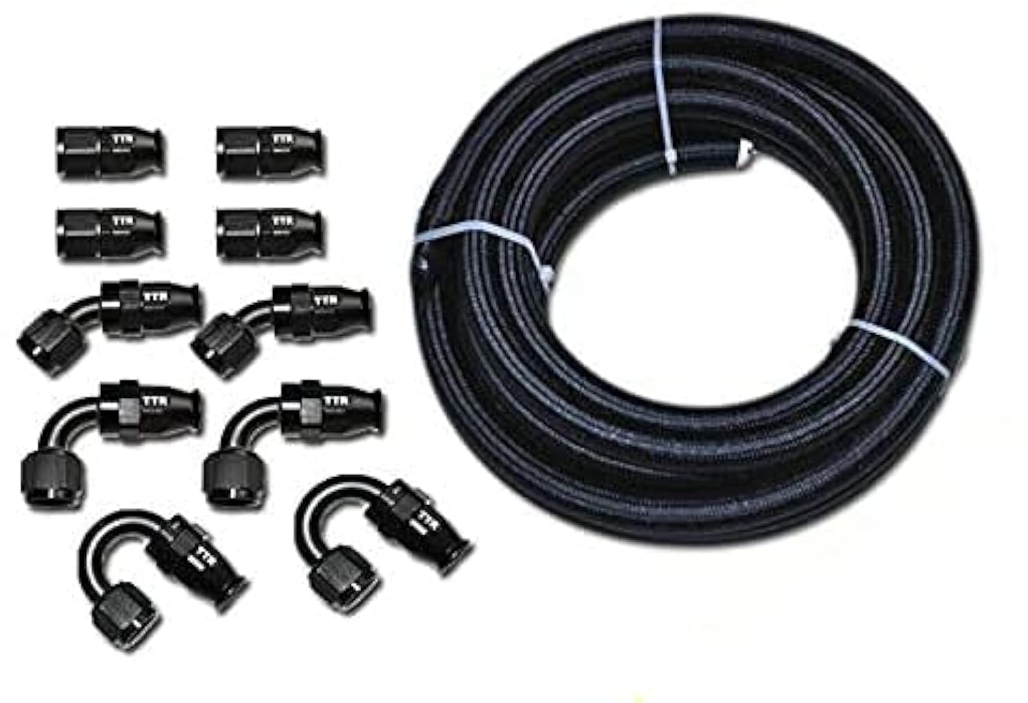 Manguera PTFE AN8 resistente a E85 con conectores giratorios TT Racing de 33 pies