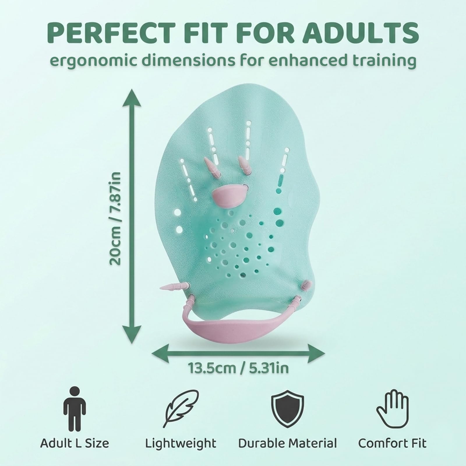 Palette Nuoto Piscina, 1 Coppia di Mano Paddles Nuoto, Swimmpaddel Adulti, Accessori per l'Allenamento