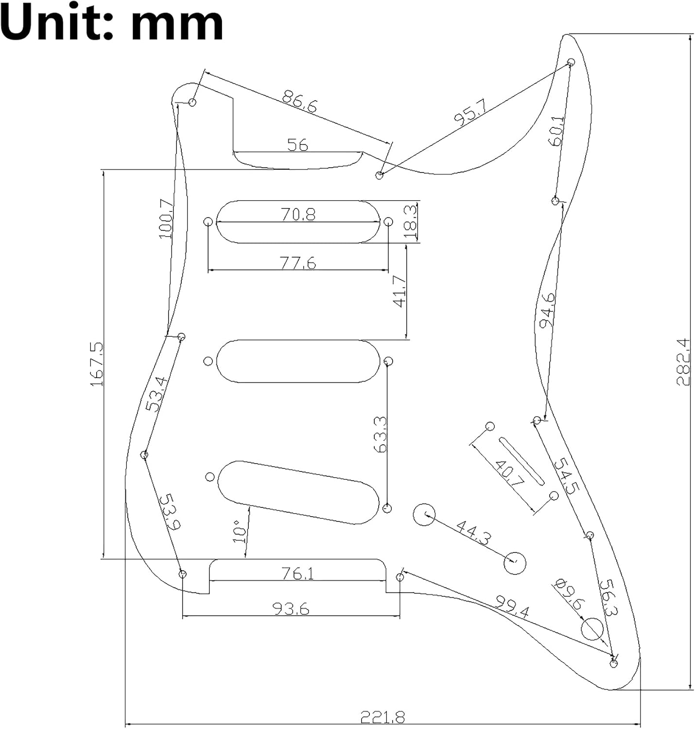 SSS Guitar Prewired Pickguard Loaded Set For Fender Stratocaster ST Style with Alnico 5 Single Coil Pickups, 3 Ply SSS Scratch Plate Guitar Wiring Harness Upgrade Kit (Black)