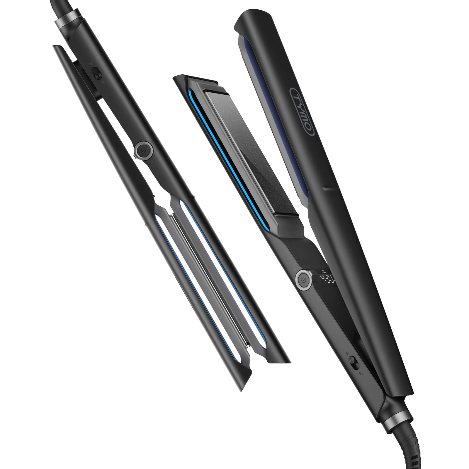 TYMO 2.0 Flat Iron Hair Straightener - Professional Long Ceramic Straightener Hair Iron & Curler for Fast Smooth Styling, fer plat for Women with Hollow Design to Boost Curls, 500M Ions