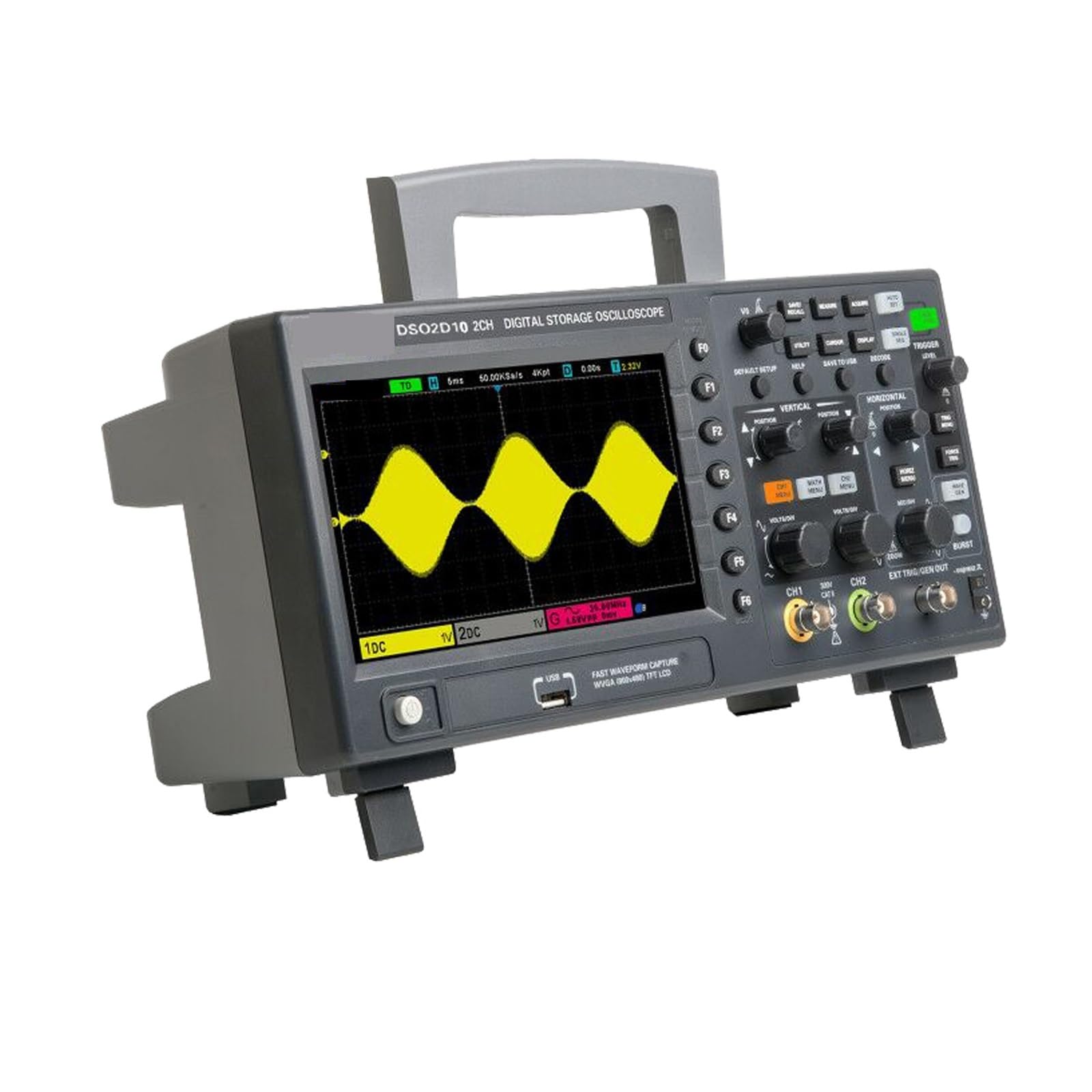 Digitales Oszilloskop DSO2C10 2C15 2D10 2D15 2CH 100/150 MHz Speicher Osciloscopio 1G Abtastung mit Signalquelle(2D10)