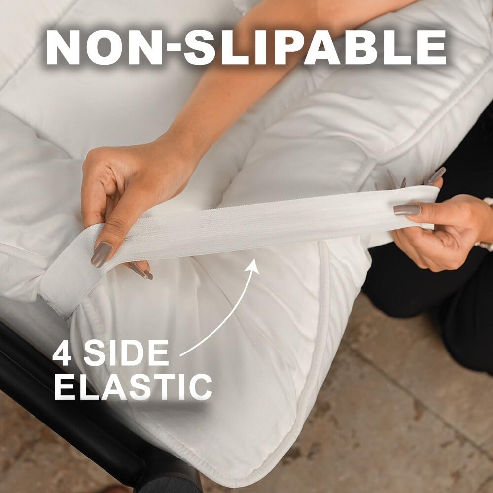 Surmatelas en microfibre Premium de 10 cm/4 pouces pour lit Super King - Surmatelas doux et moelleux avec piqûres en carré pour un confort amélioré (Super King - 182x200cm)
