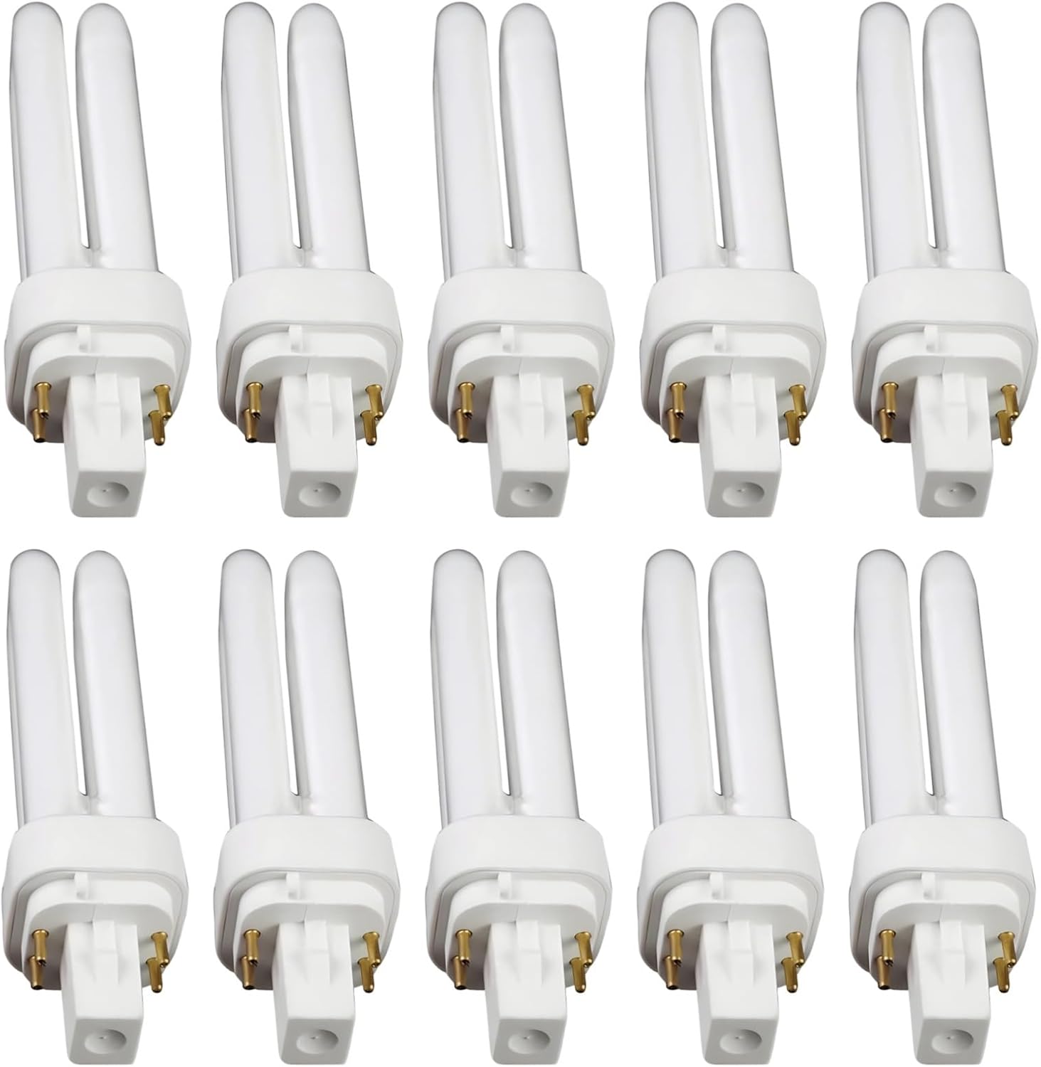 10-Pack 26W Horizontal Pluggable Lamps, 2U 4-Pin, Neutral Light, Gx24Q-3 Base, Energy Efficient Downlights