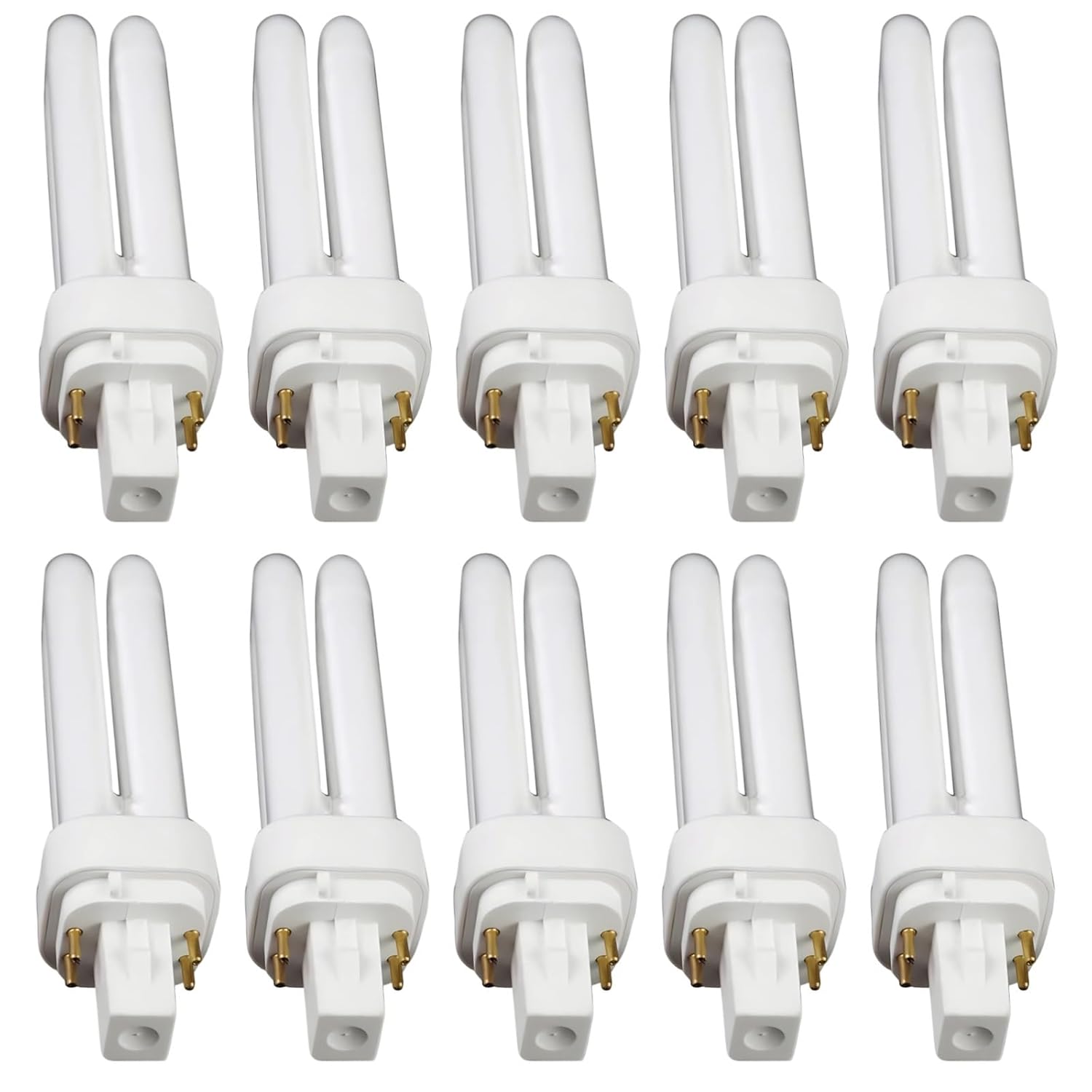 Generic 10 Pcs 26W Fluorescent Lamps, 4-Pin 2U Pluggable, Neutral White Light, Horizontal Mount for Downlights, Energy-Saving