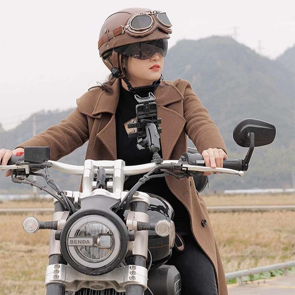 Kask motocyklowy w stylu retro, ze skóry PU, ECE 22.06, lekka powłoka ABS, zdejmowana wyściółka wewnętrzna, z okularami i osłoną twarzy, klamra szybkiego zwalniania, unisex, do miejskich i wiejskich