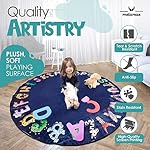 ABC Kids XL 6 ft Alphabet Rug - Nursery & Classroom - Circle Blue - Image 4
