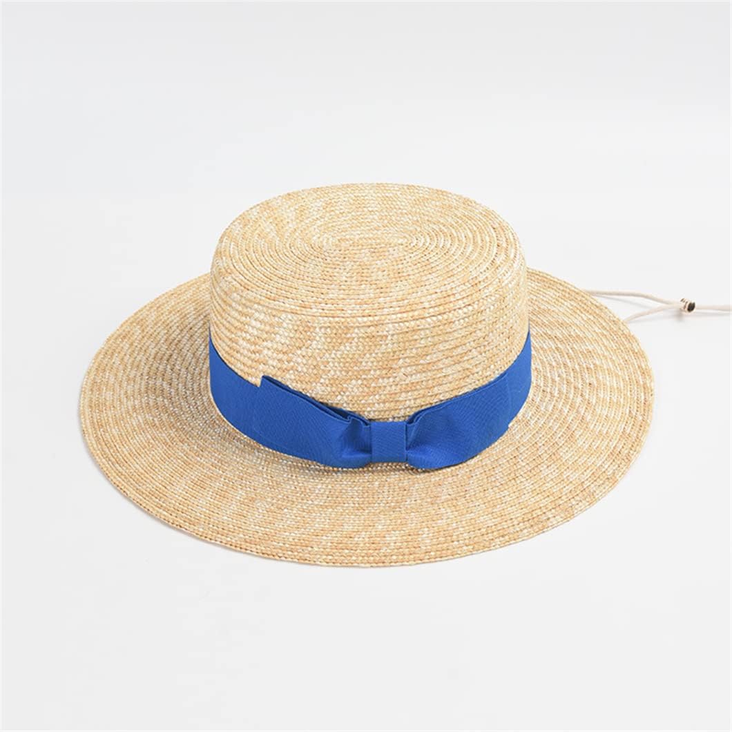 Boater Hat Fedora With Chin Strap Women Wide Brim Straw Boater Hat