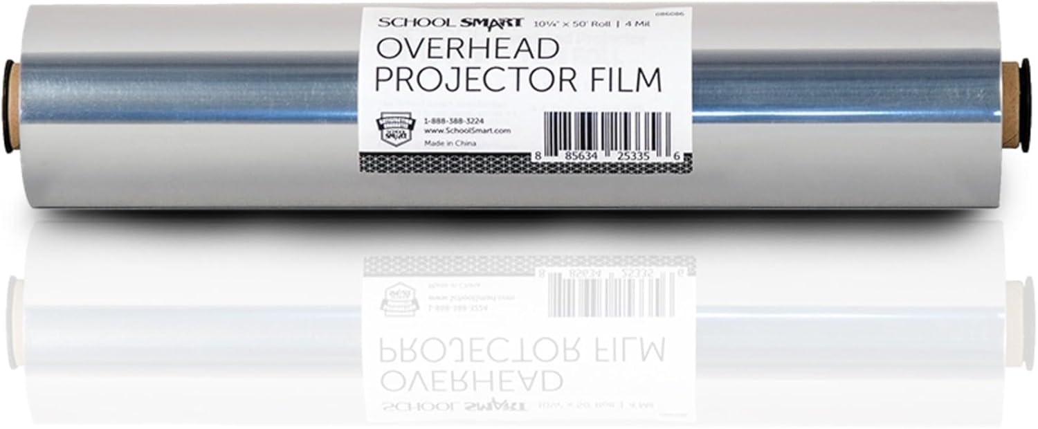 School Smart Overhead Projector Film Roll, 10-1/4 Inches x 50 Feet, 4 mil Thick