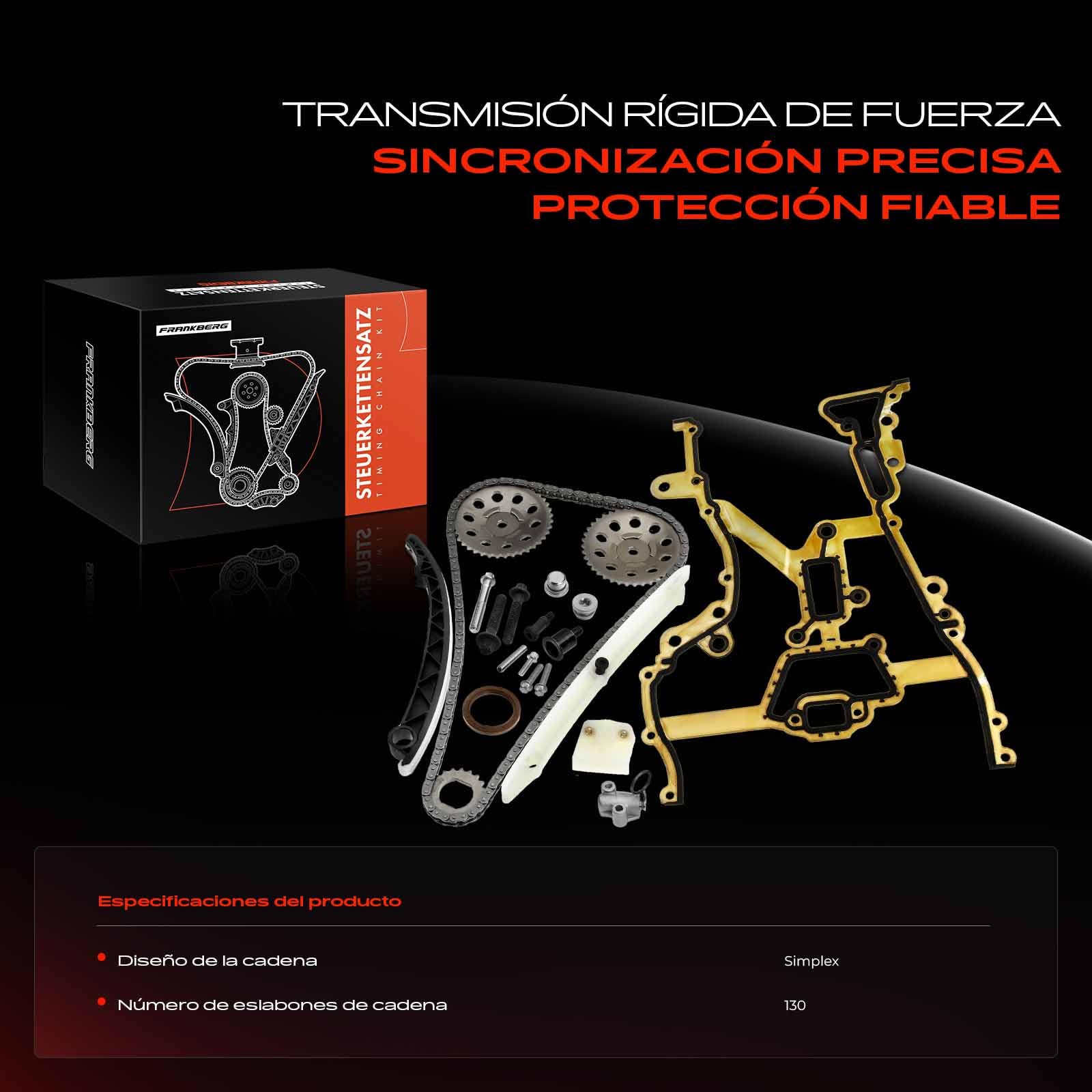 Frankberg Kit de cadena de distribución 90529570 | Compatible con: Corsa D S07, Tour combinado, Caravana Astra G T98, Caravana clásica Astra G F35