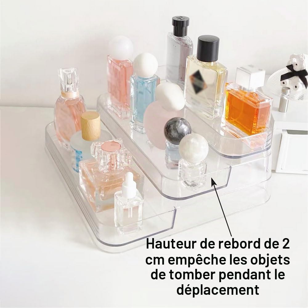 Présentoir en Acrylique Transparent 3 Niveaux - Polyvalent pour Pâtisserie, Cosmétiques, Collections, Vernis à Ongles, Épices, Figurines - Mise en Valeur