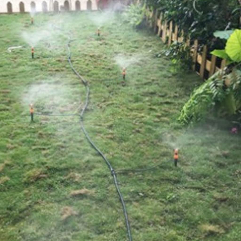 Cinta de riego por goteo, Manguera de riego por goteo for jardín de 8/11 mm, tubo de PVC de 3/8 pulgadas, 5-30 m con tapón negro(25m)