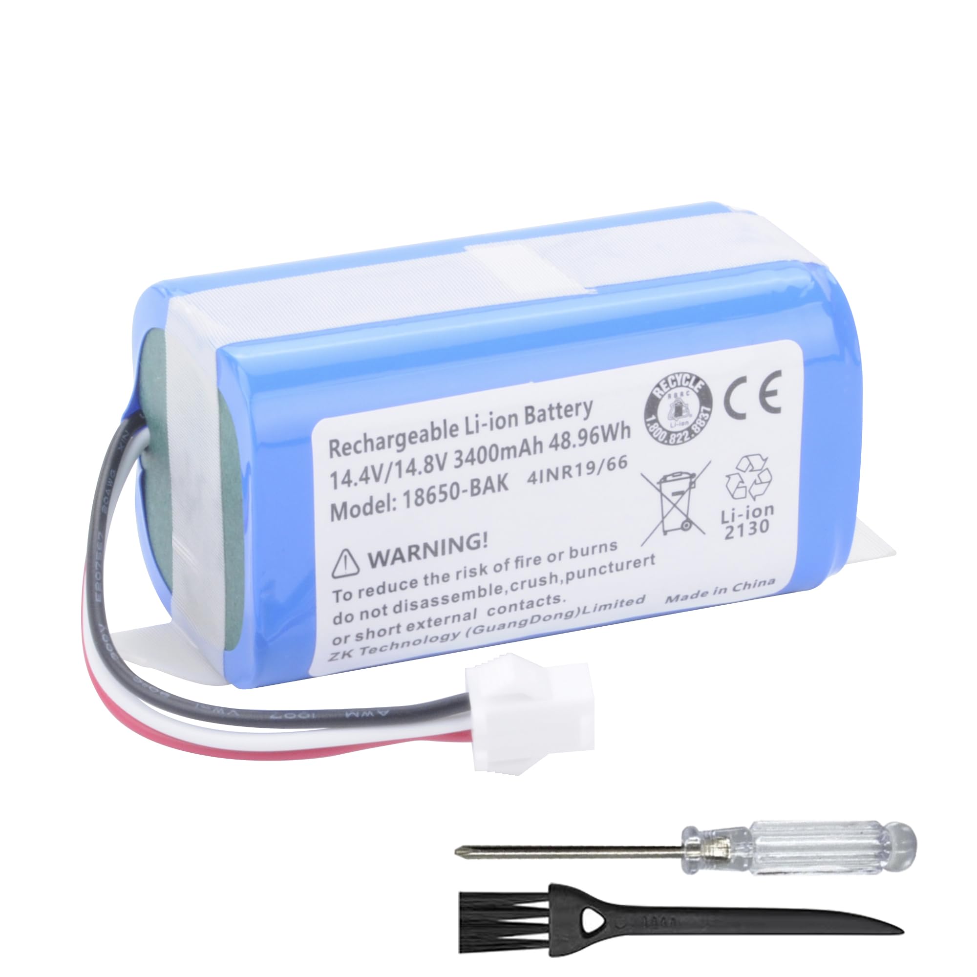 CQCEO 3400mAh Vacuum Cleaner Battery for AIRROBO P20 Robot Vacuum Cleaner 14.4V Lithium Ion Battery