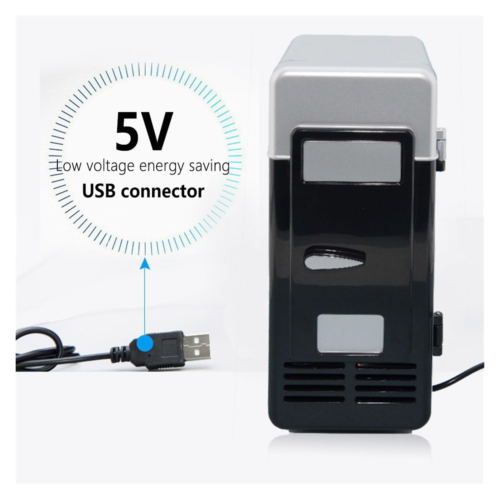 Mini refrigerador for automóvil, Calentador de Agua for vehículo, refrigeración, Modos duales, Mini refrigerador, Viajes, Picnic, USB, latas de Bebidas, hielera(Black)