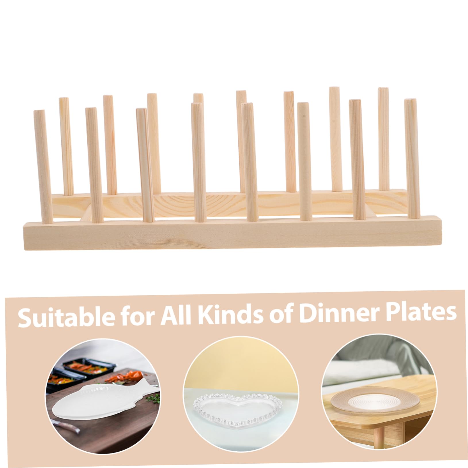 Range Couvercle Bois 3pcs Support D'assiette Design Unique D'égouttoirs à Vaisselle en Bois pour Rangement et Organisation Cuisine Pratique et Esthétique