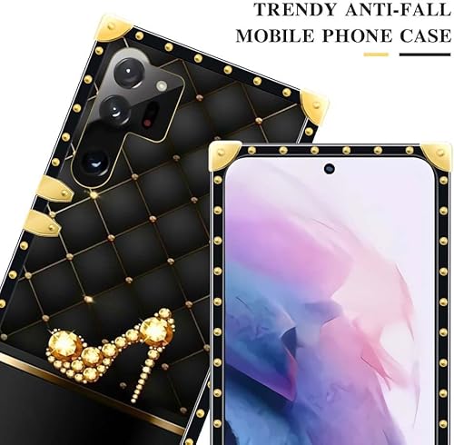 Miniatura 2 de Funda compatible con Samsung Galaxy S23 Ultra, J Golden High Heels de lujo, elegante, suave, TPU a prueba de golpes, protección de metal, decoración