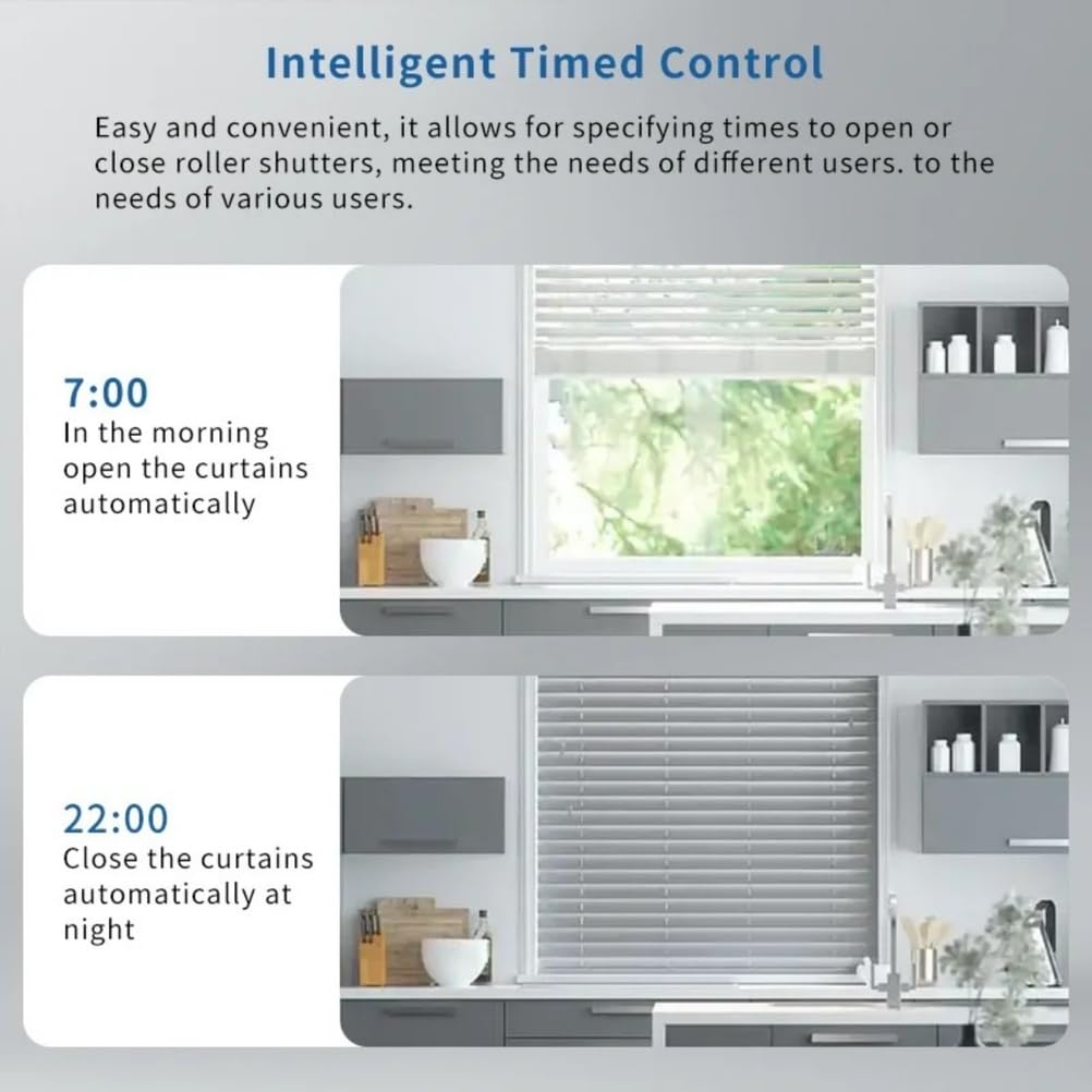 Motore WiFi Smart Tuya per Tende a Rullo con Pannello Solare, Telecomando e Controllo Vocale – per l'aggiornamento di Tende a Rullo in casa o Ufficio