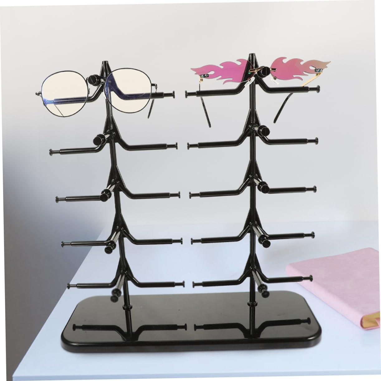 2 Pezzi Supporto Multi Nero Espositore Organizzatore da per e Sole Portaocchiali e Resistente e Ufficio