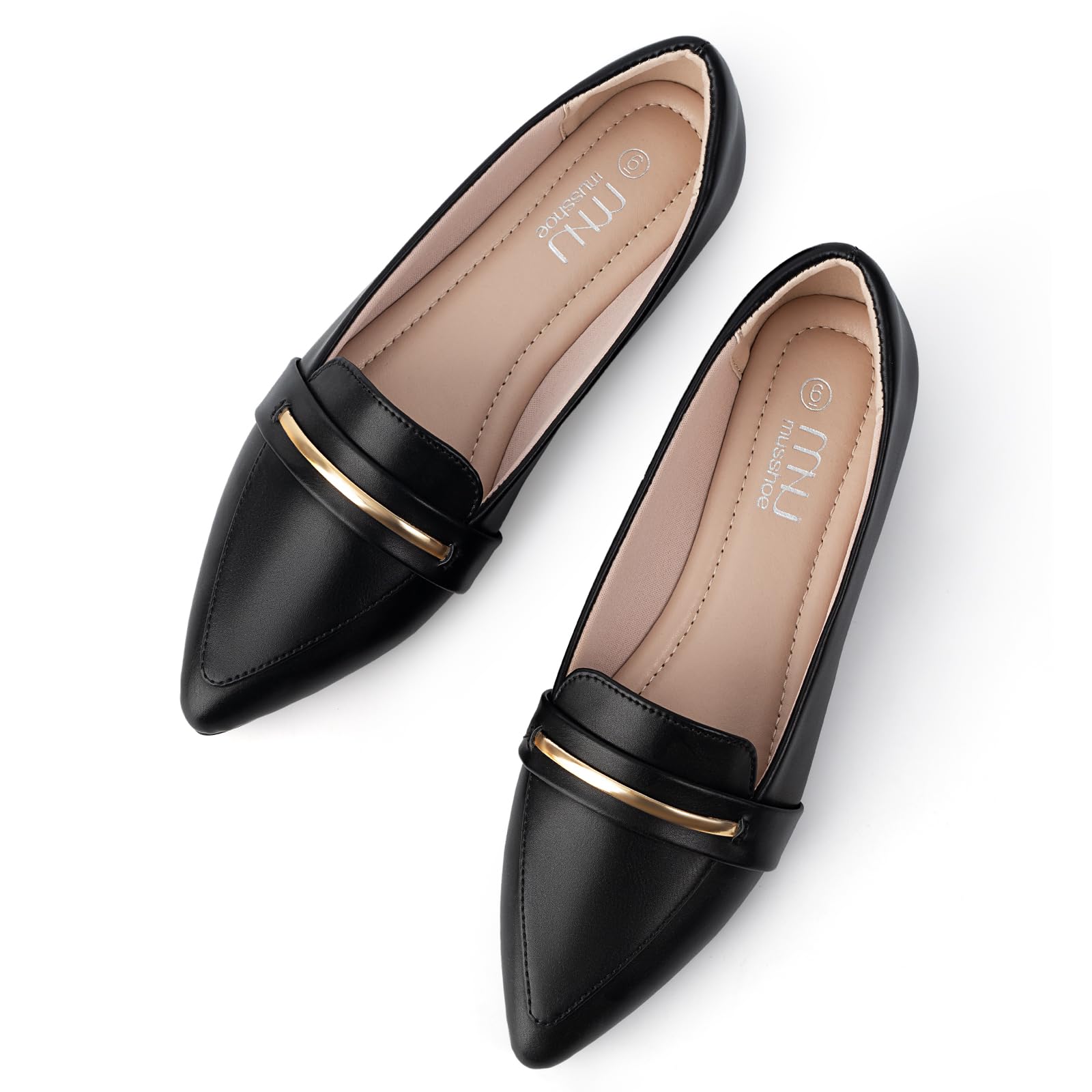 MUSSHOE Flats Shoes Women Pointed Toe Womens Flats Loafers