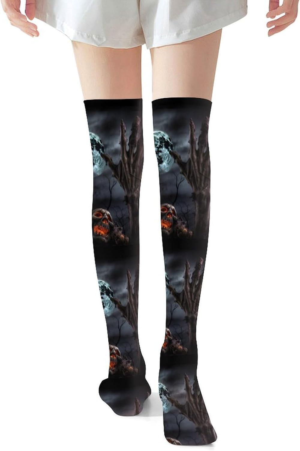Zombie Hand Dark Halloween Knee High Stockings for Women 23.6" Breathable Thigh High Stockings Over The Knee Socks