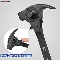 Vista 7 de MAXPOWER Llave de carraca de andamaje de 1/2" y 3/8" con trinquete, llave podger con martillo de garra, palanca, barra de palanca y funciones