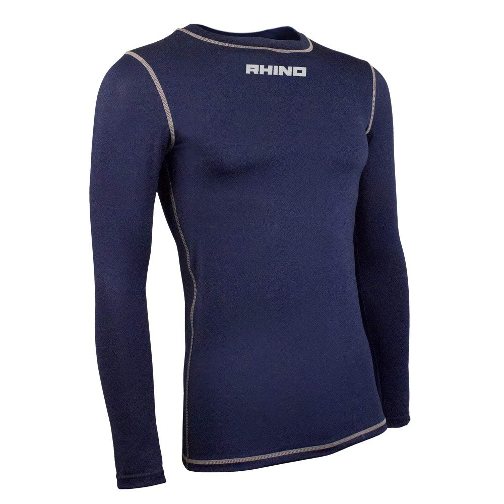 Rhino Tagless Baselayer Base, Unisex niños, Azul Marino, 11/12 Años