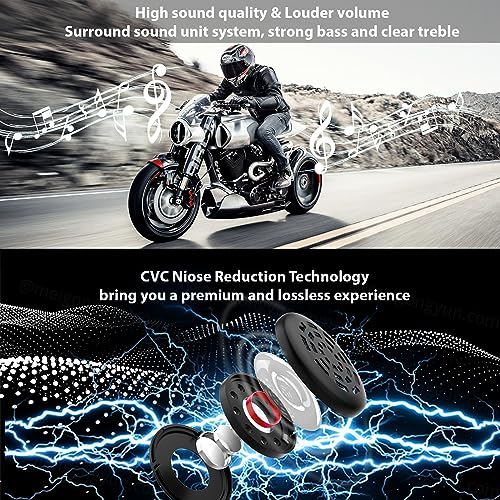 FreedConn KY Motorcycle Helmet Bluetooth Headset, Speakers Earphone 5.2 Wired Headphone Automatic Motorbike Call Voice Music Control IP65 Waterproof Compatible with All Helmets Accessories - Image 4