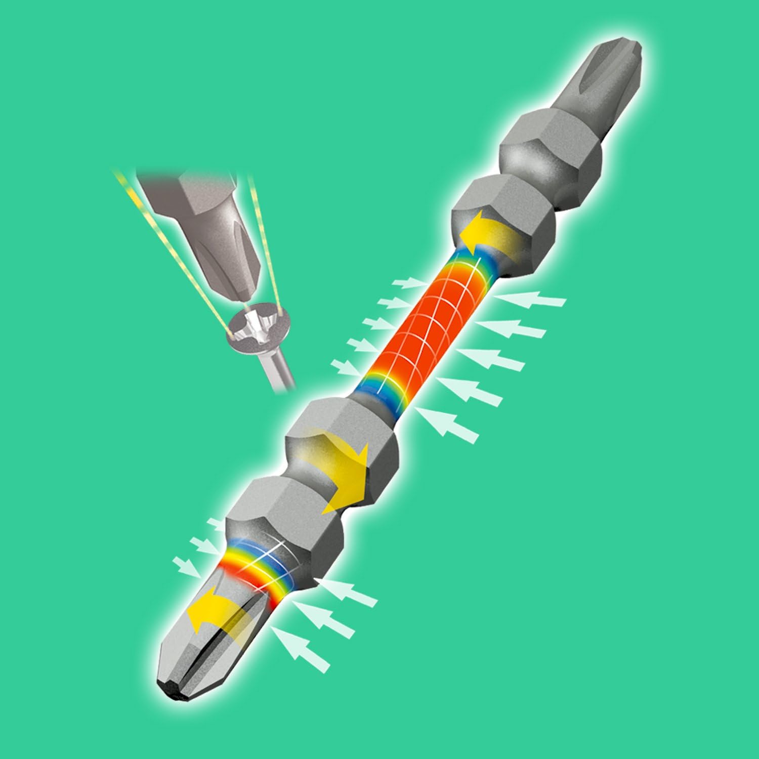 Vessel Slender Torsion Bit ST14 + 0.08 x 0.1 x 4.3 inches (2 x 3.5 x 110 mm) Hardness H 10 Piece Set ZP