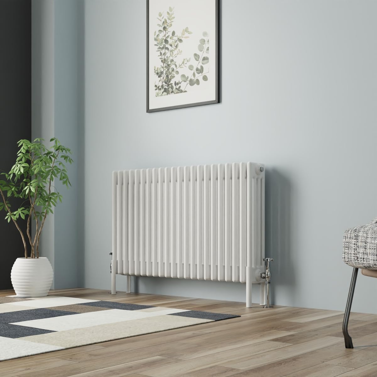 NRG Cast Iron Radiator Four Column 600x1010mm Gloss White