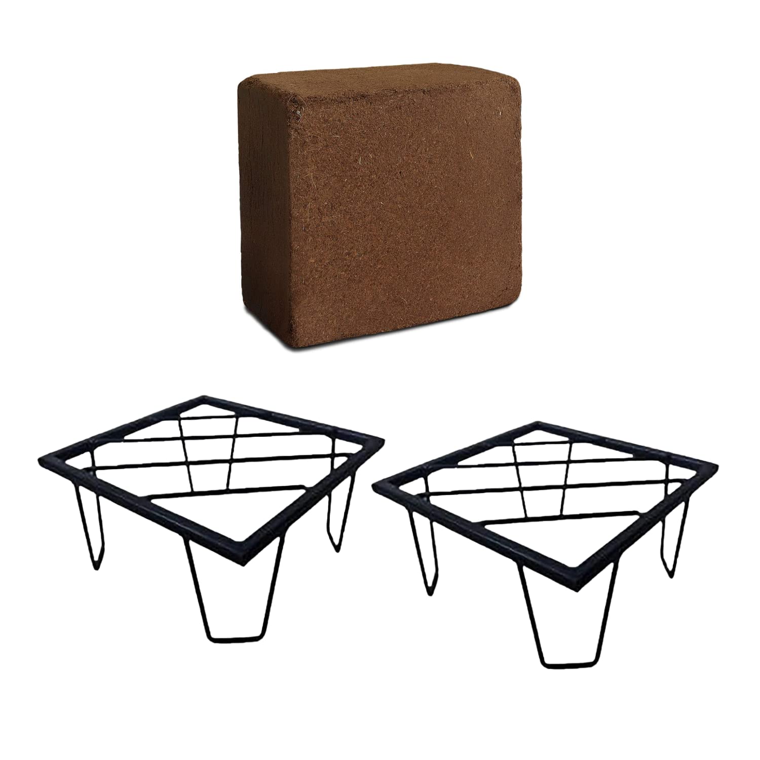 Klassic Square Pro Metal Plant Stand/Pot Stand | Plant Stand for Balcony | Pot Stand for Indoor Plants | Planter Stand (Black, Pack of 2) (B0B9JP8KSS) Amazon Price History, Amazon Price Tracker