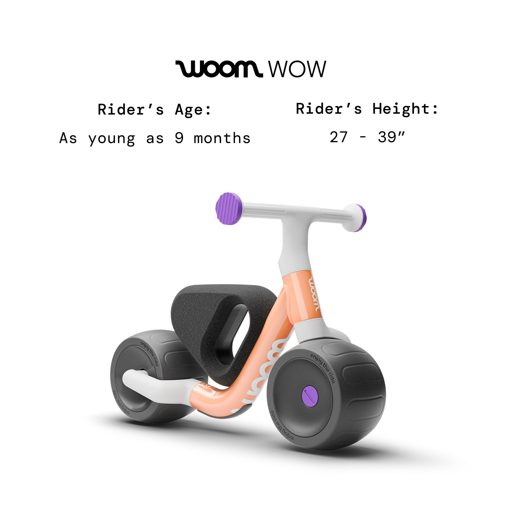 Woom WOW - Bicicletta in alluminio leggero, prima bicicletta senza pedale, per neonati e bambini da 9 mesi a 36 mesi, per interni ed esterni