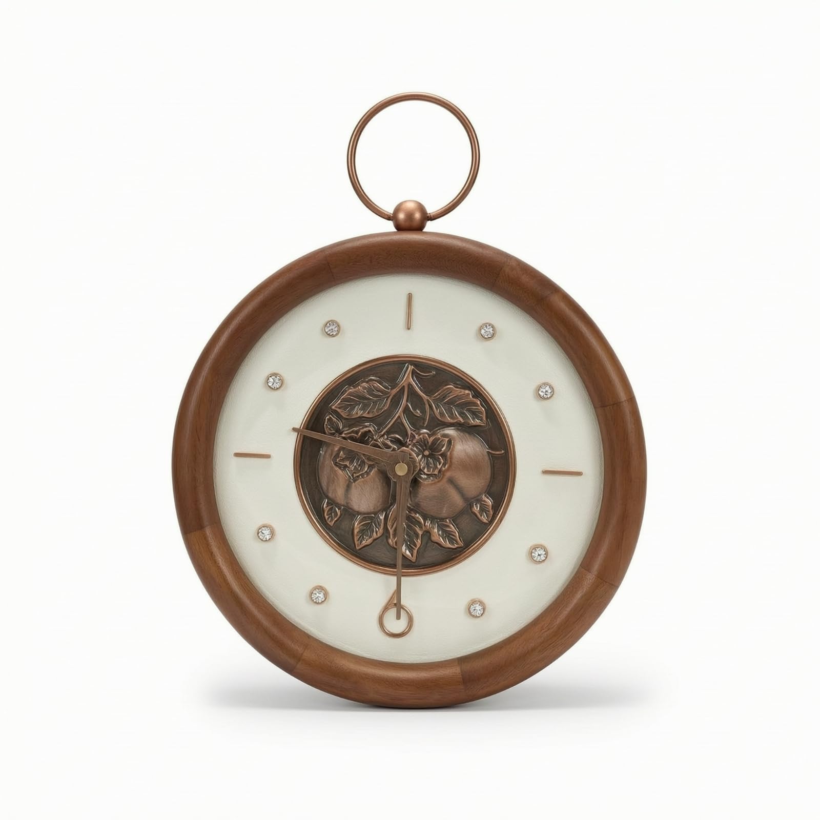 Orologio con Cornice in Legno Decorativo Orologio con Anello da Appendere per Ufficio, Moderno Cinese Con Cachi