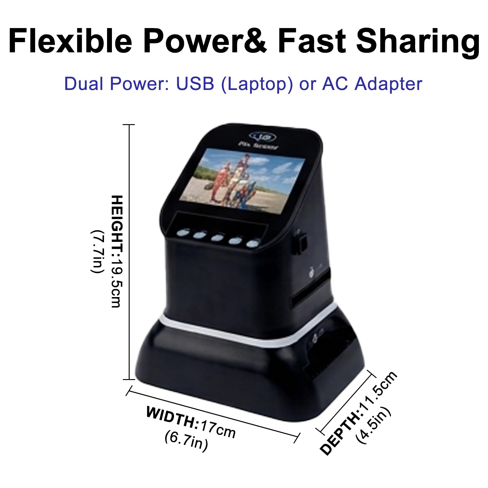 Scanner Digitale per Diapositive e Negativi all-in-1 | Scansione Pellicole e Diapositive; Conversione Rapida in JPEG Digitale; Convertitore Fotografico Standalone