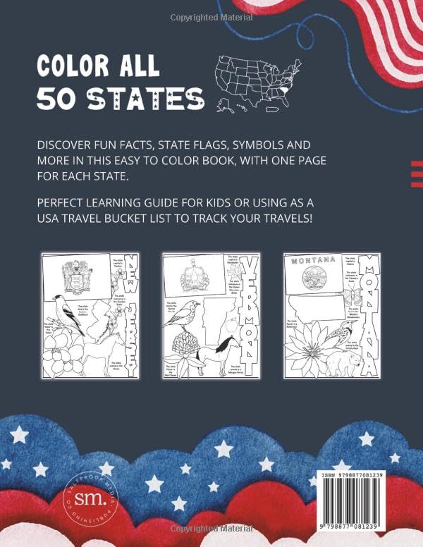 Explore the USA Geography Coloring Book: 50 States Maps, Facts, Flags & Symbols - Image 2