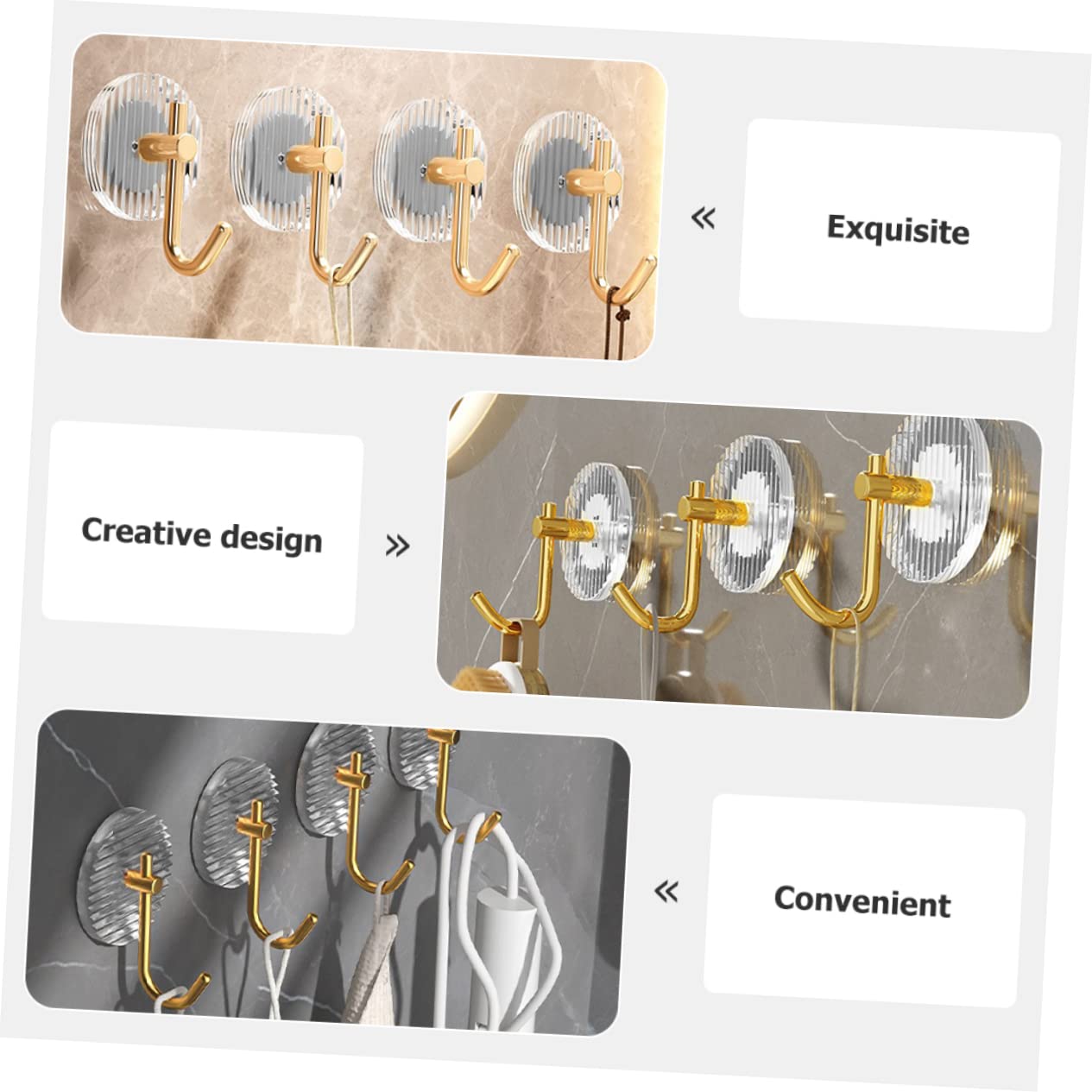 Alipis 15piezas Ganchos Adhesivos Para Toallas Ropa y Llaves Ganchos De Pared Autoadhesivos Para Cocina y Baño Diseño Moderno y Funcional