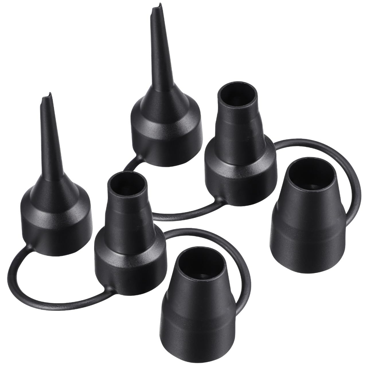 Ugelli di Gonfiaggio in Plastica Nera, 2 Set, 3 Misure
