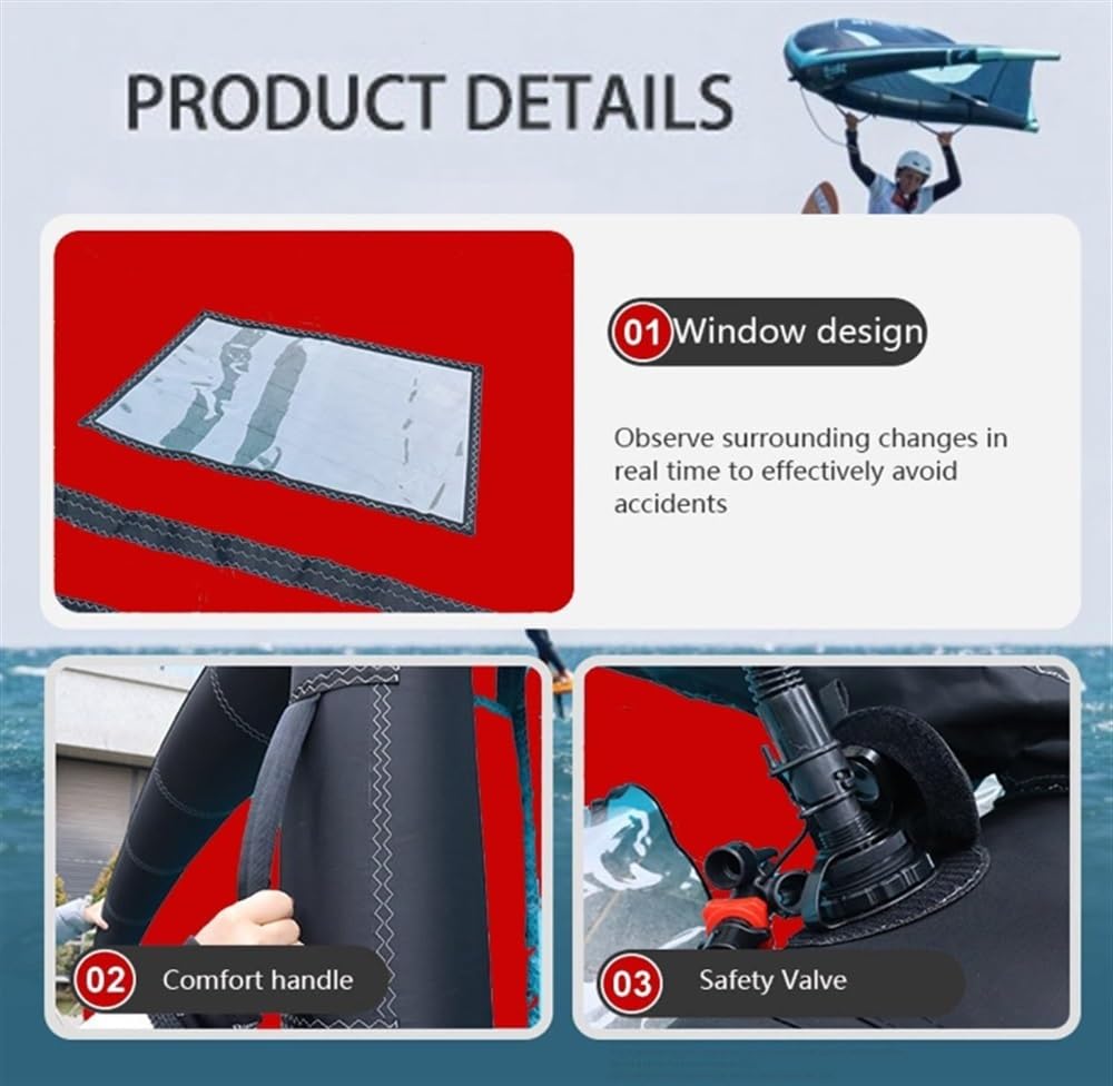 Aufblasbarer Surfflügel, Windflügelfolie, Kitesurfen, aufblasbares Flügelsurfen, Handfolienflügeldrachen, für Windflügel, Schneeski, Surfen, Wasserspiel