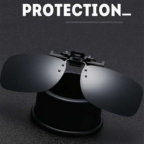 Miniatura 4 de Lente polarizada abatible con clip para gafas graduadas, gafas de sol con protección UV (lentes transparentes no polarizadas)